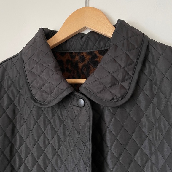 Melanie Lyne Jackets & Blazers - Vintage Melanie Lyne quilted reversible black and leopard jacket size L